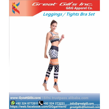 Sublimation Soutien-gorge de sport et collants leggings Ensemble de yoga Uniforme de sport sexy